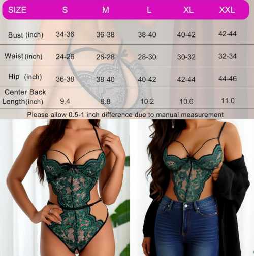 Green Lace Lingerie Bodysuit