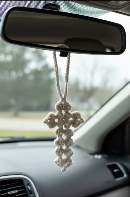 Cross Rear View Mirror Charm