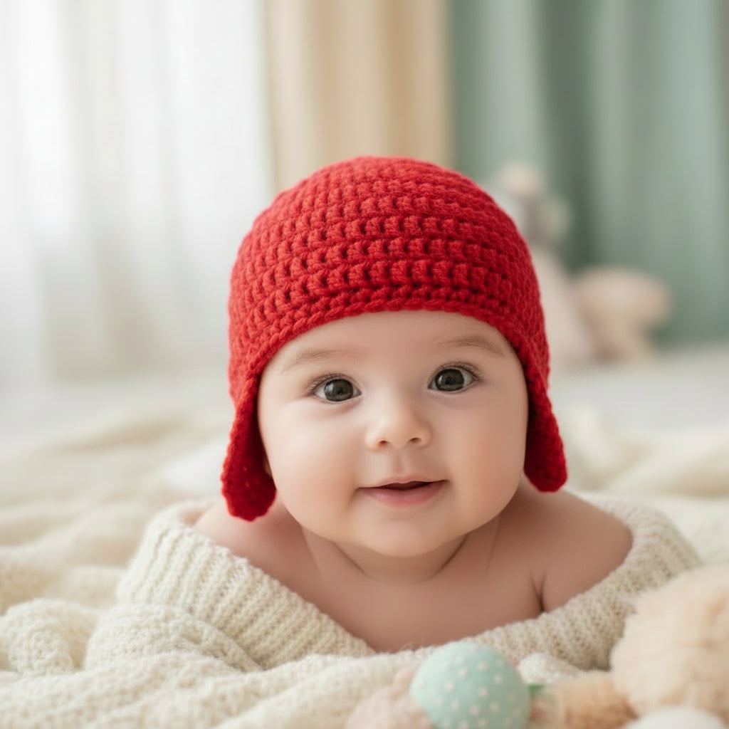 Red Beanie with Ear Flaps