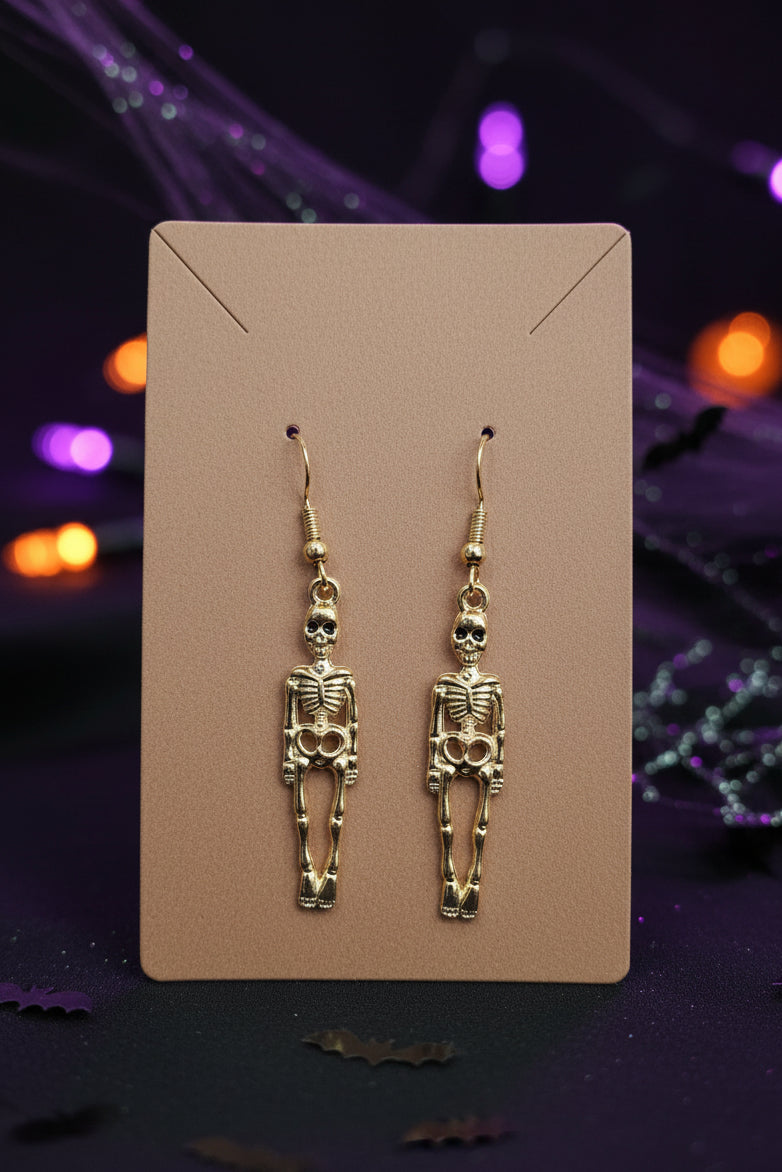 Gold Skeleton Dangle Earrings