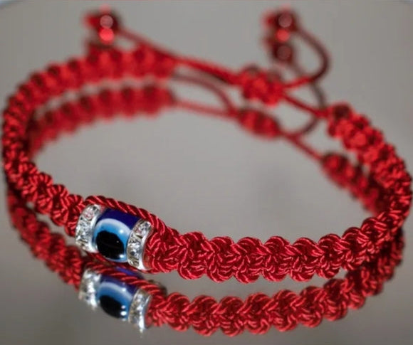 Red Braided Evil Eye Bracelet