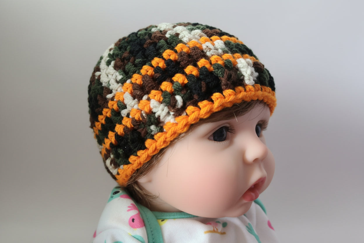 Crochet Baby Camo Beanie