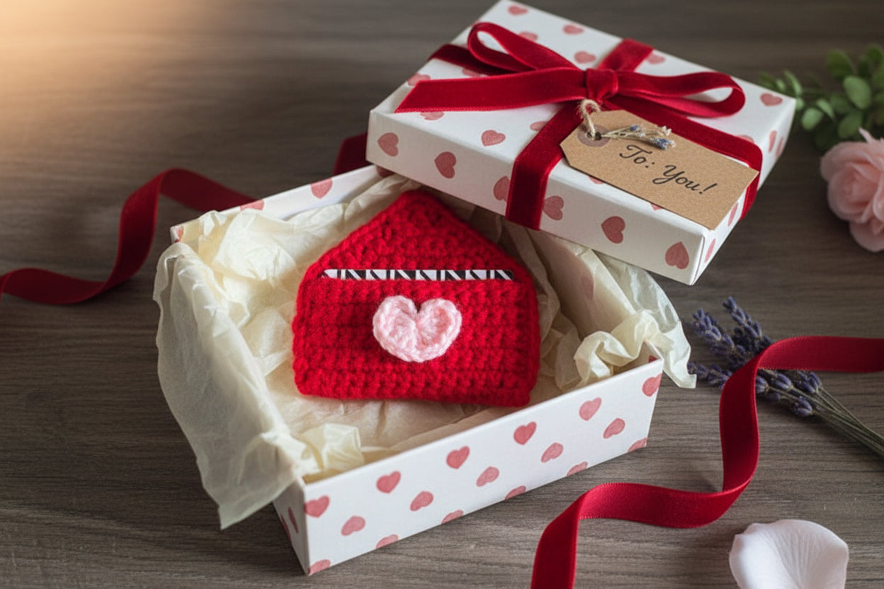 Valentine's Day Crochet Gift Card Holder