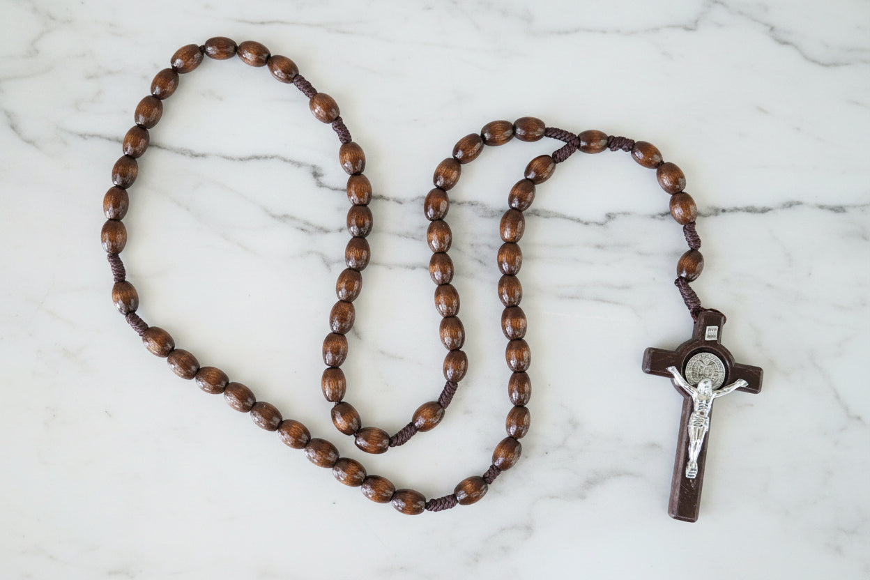 Catholic Rosary with Detailed Crucifix