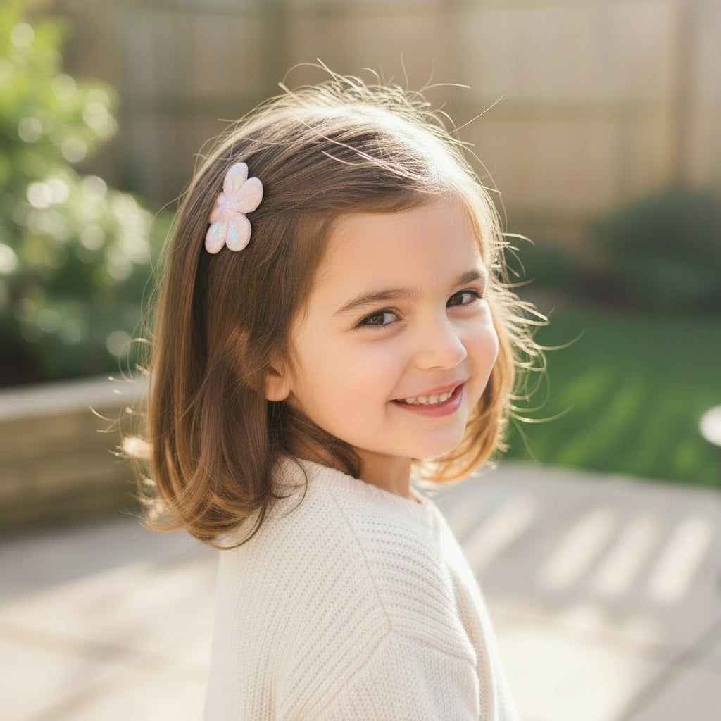 Bow and Flower Sequin Barrettes