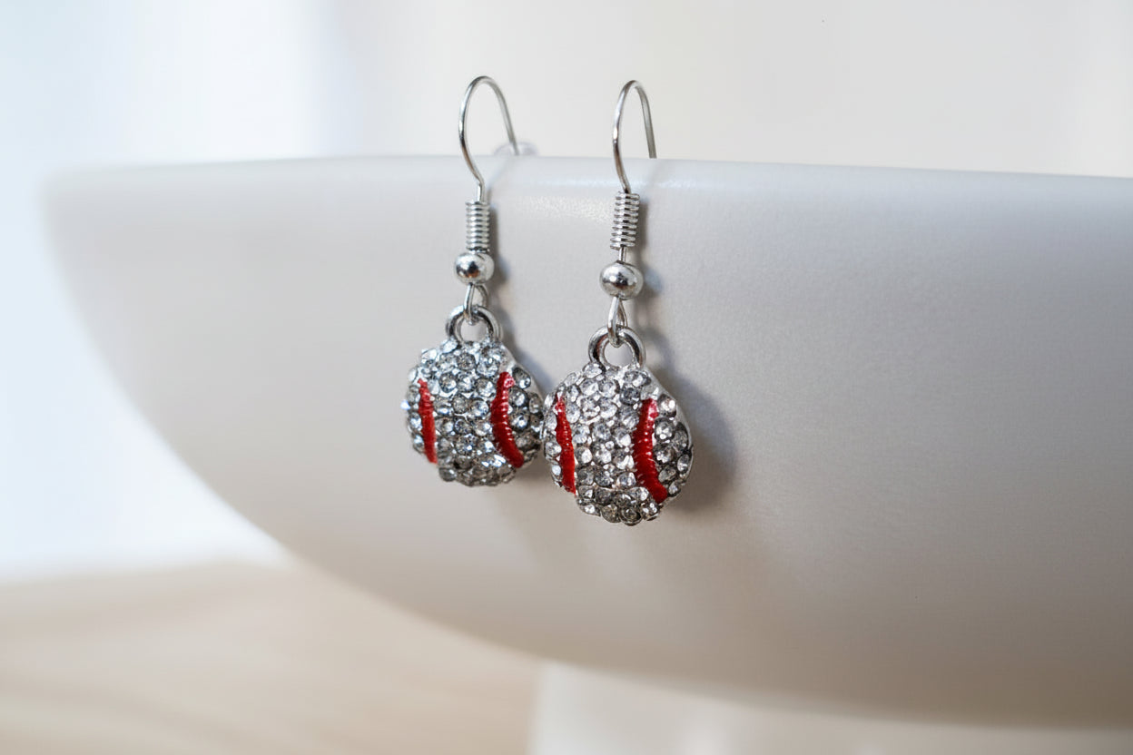 Baseball Dangle Earrings