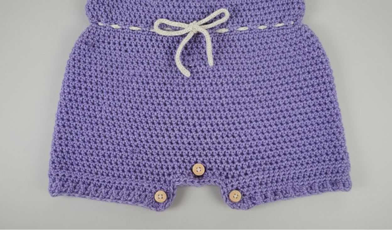 Lavendar Crochet Baby Romper
