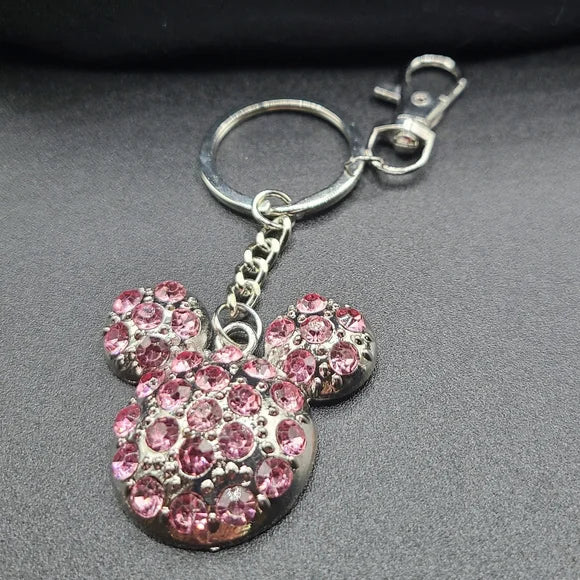Pink Minnie Mouse Icon Keychain