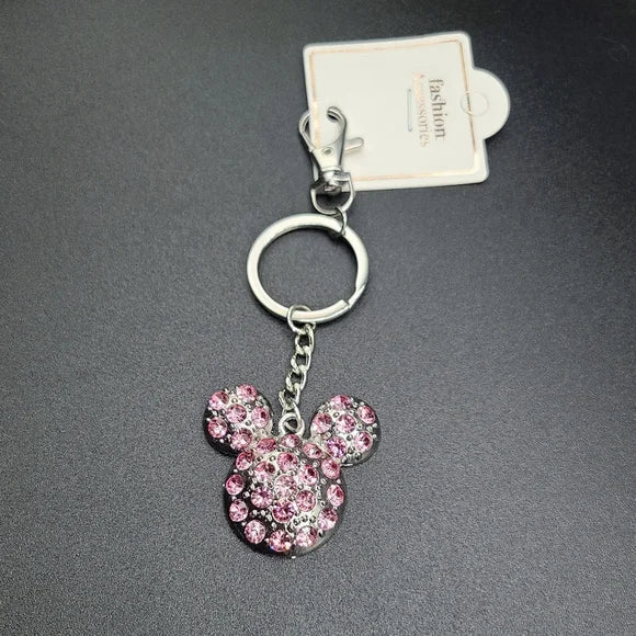 Pink Minnie Mouse Icon Keychain
