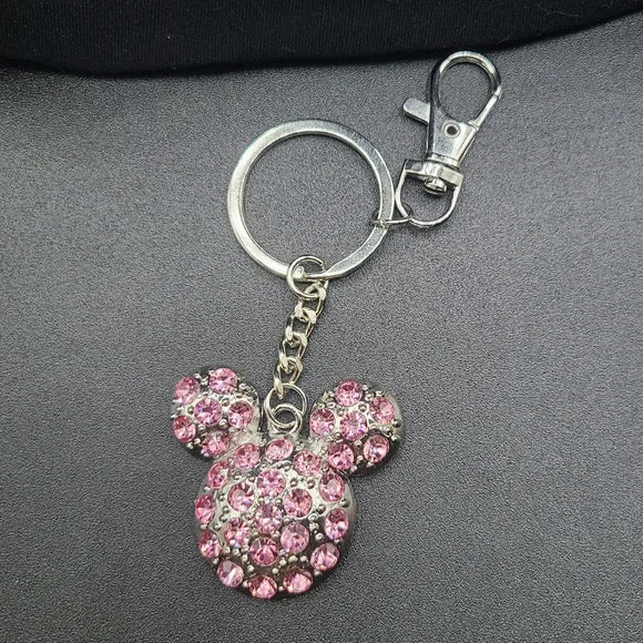Pink Minnie Mouse Icon Keychain