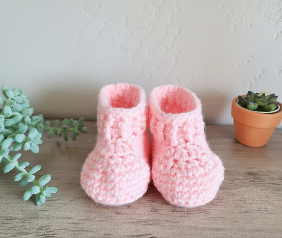 Pink Baby Booties