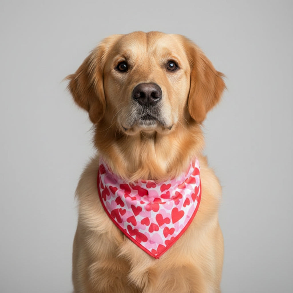 Dog Bandana With Hearts