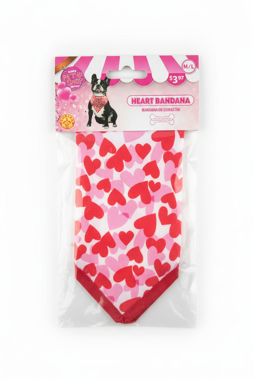 Dog Bandana With Hearts
