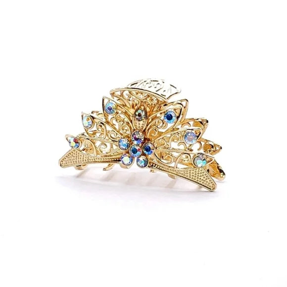 Gold Jaw Clip with Rhinestones