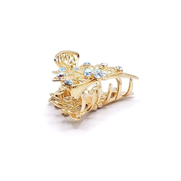 Gold Jaw Clip with Rhinestones