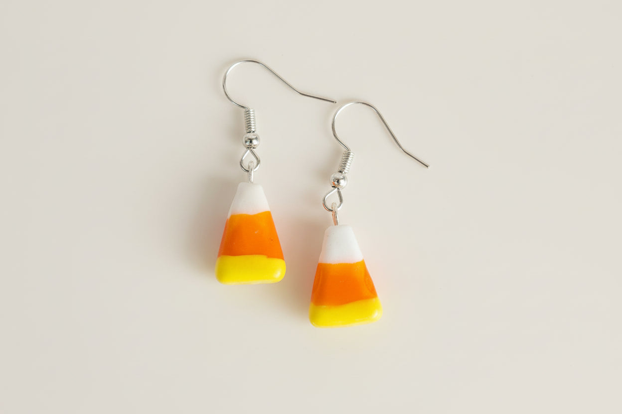 Glass Candy Corn Earrings