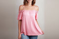 Pink Cold Shoulder Top