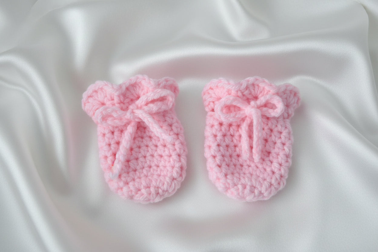 Pink Baby Scratch Mittens