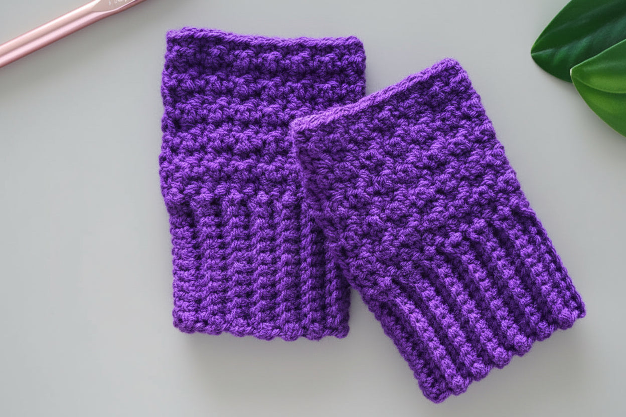 Purple Fingerless Gloves
