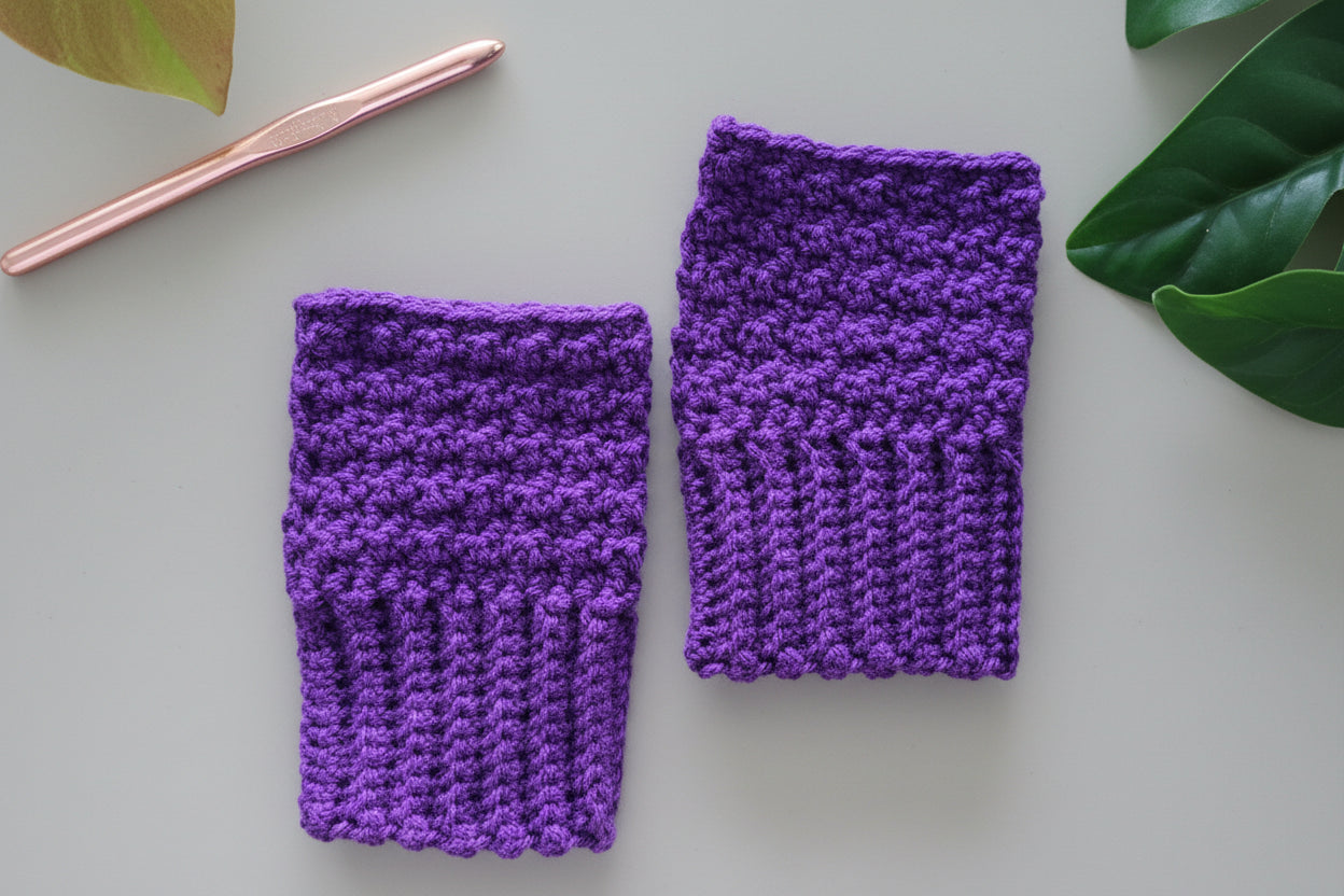 Purple Fingerless Gloves