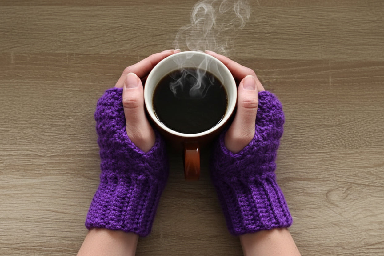 Purple Fingerless Gloves