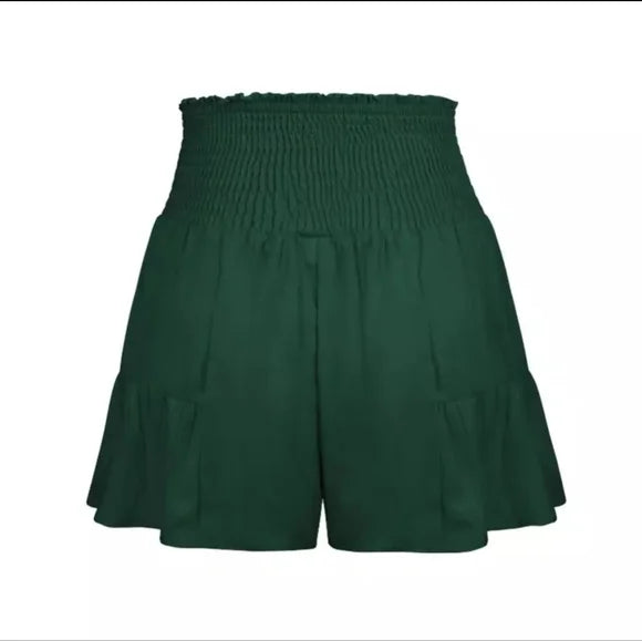 Green Ruffle Shorts