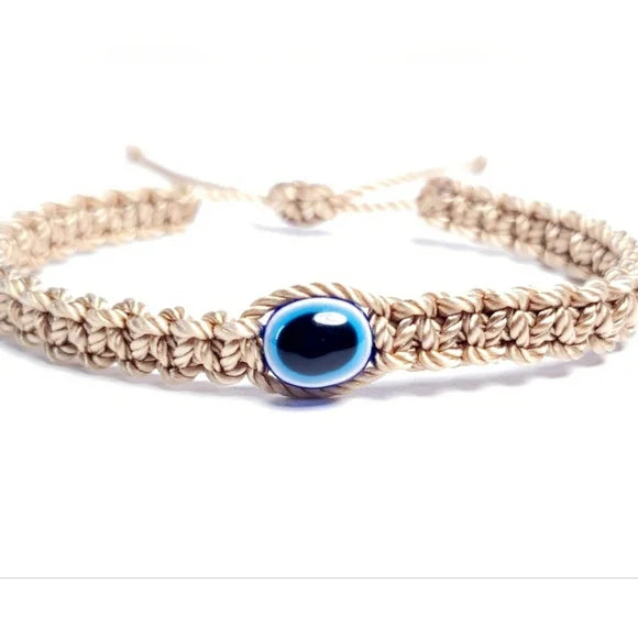 Tan Evil Eye Bracelet