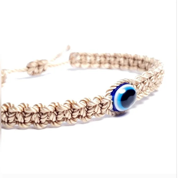 Tan Evil Eye Bracelet