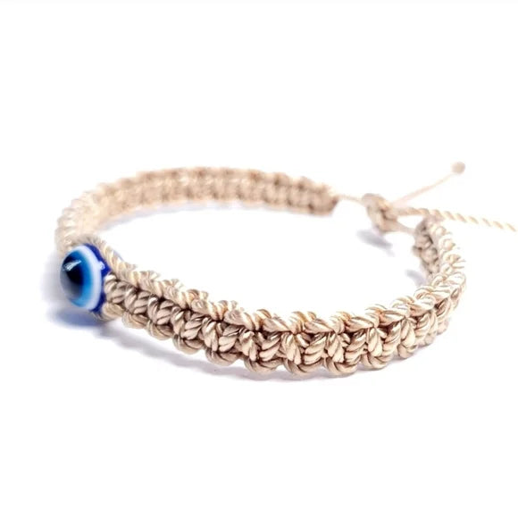 Tan Evil Eye Bracelet