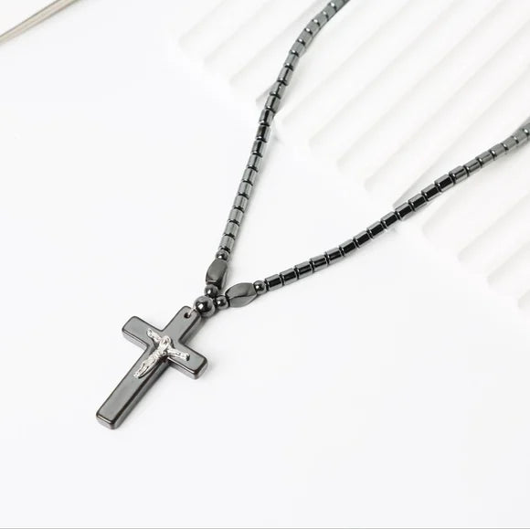 Hematite Cross Necklace
