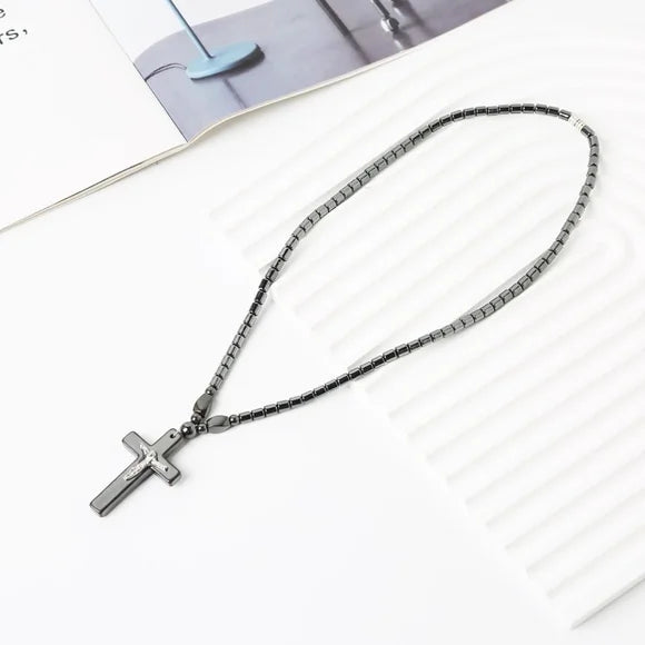 Hematite Cross Necklace