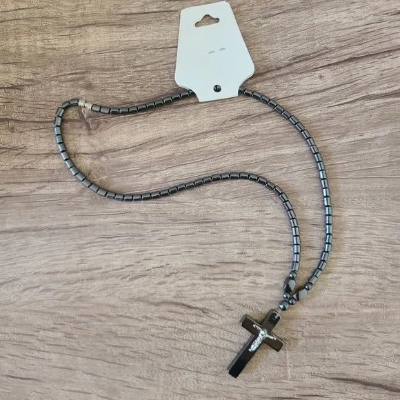 Hematite Cross Necklace