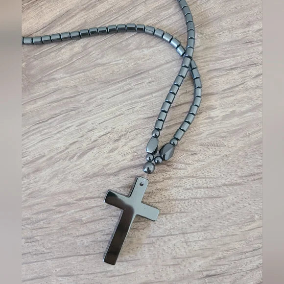 Hematite Cross Necklace