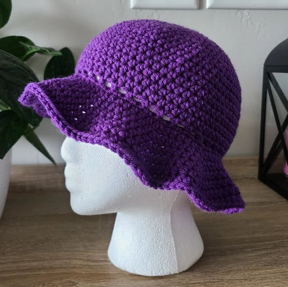 Purple Crochet Bucket Hat