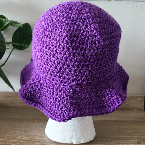 Purple Crochet Bucket Hat