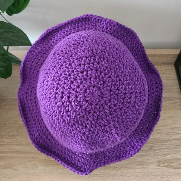 Purple Crochet Bucket Hat
