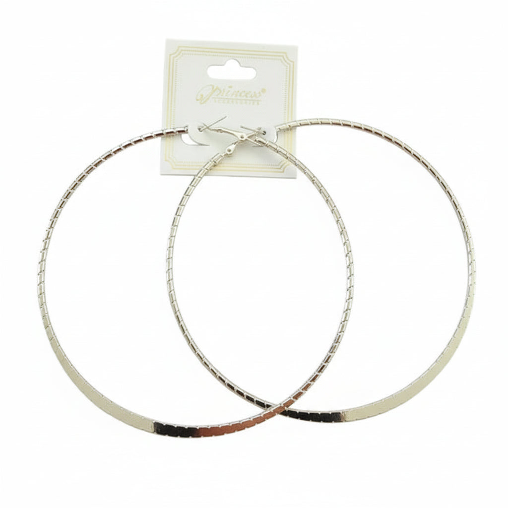 XL Silver Hoop Earrings