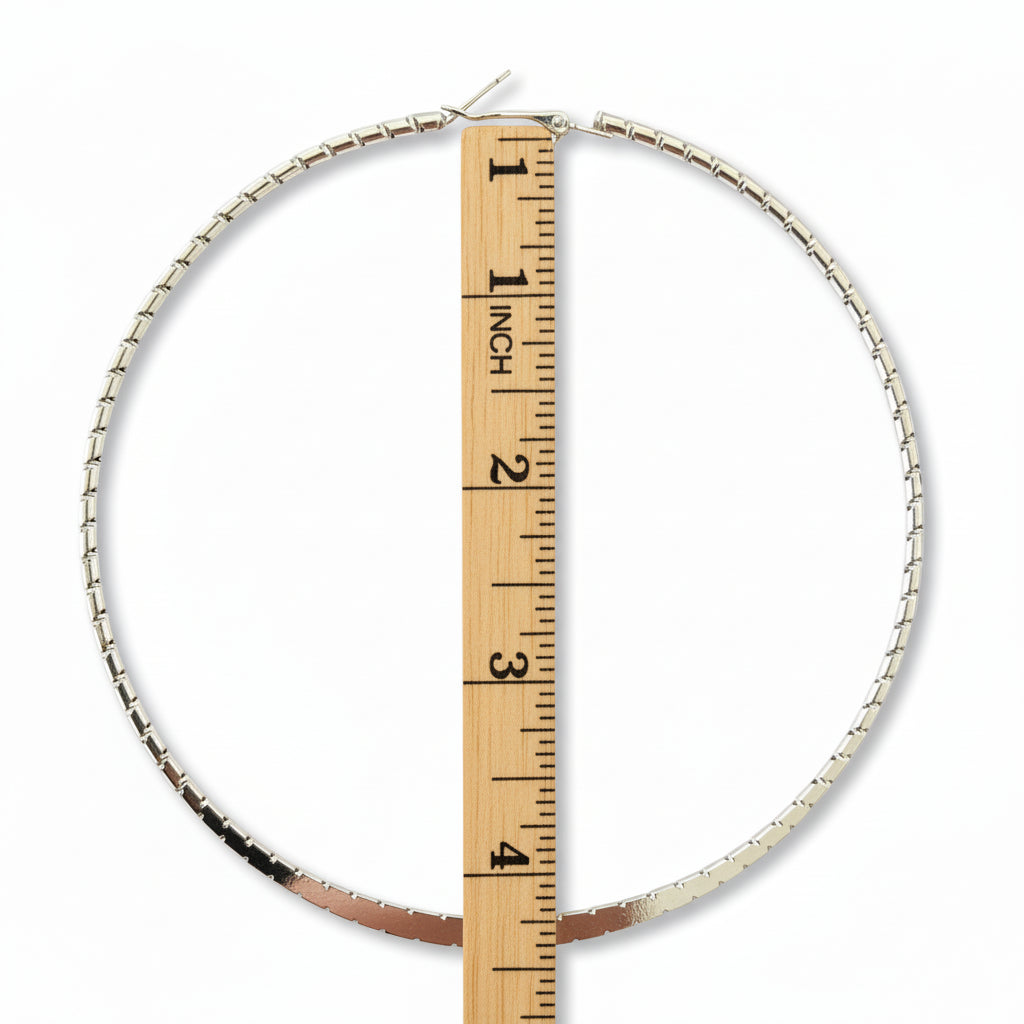 XL Silver Hoop Earrings