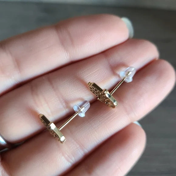 Gold Tone Hamsa Hand Earrings