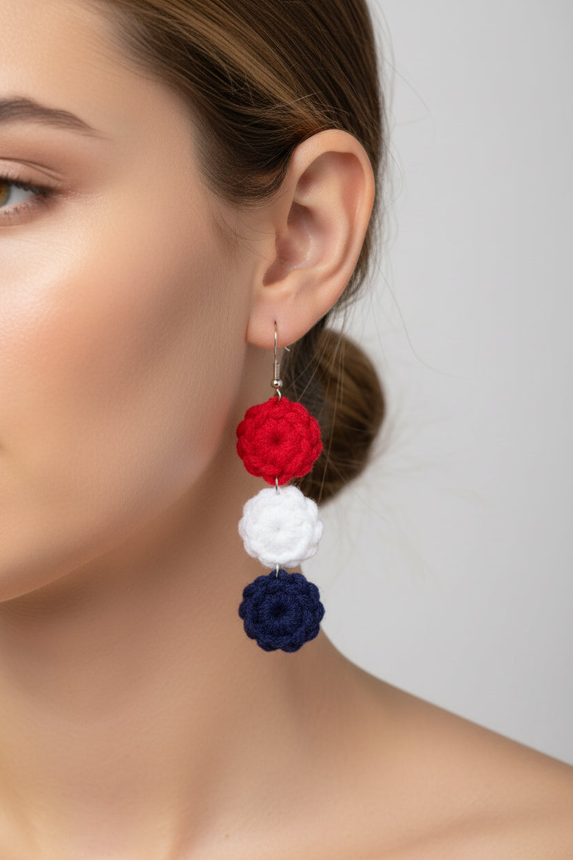 Independence Day Crochet Earrings