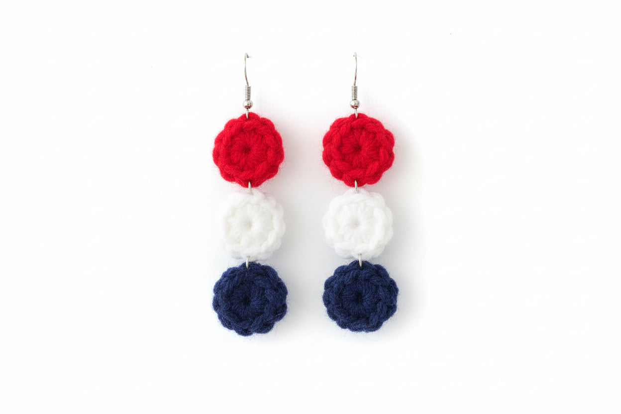 Independence Day Crochet Earrings