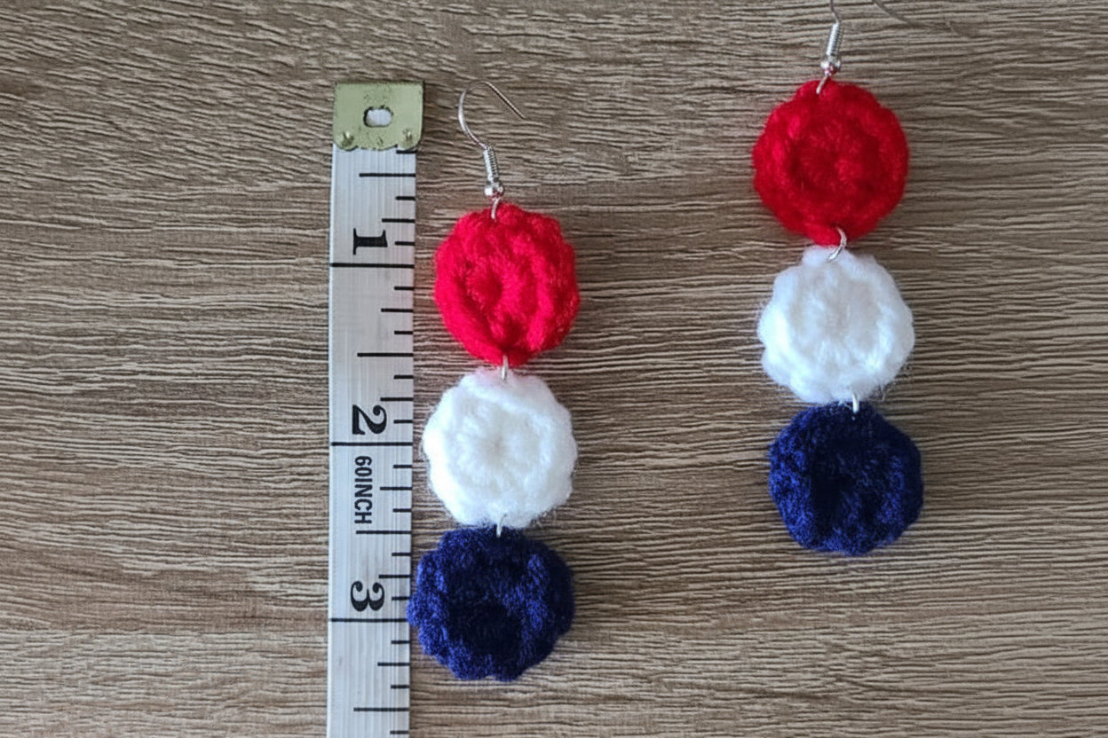 Independence Day Crochet Earrings