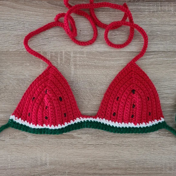 Crochet Watermelon Bralette