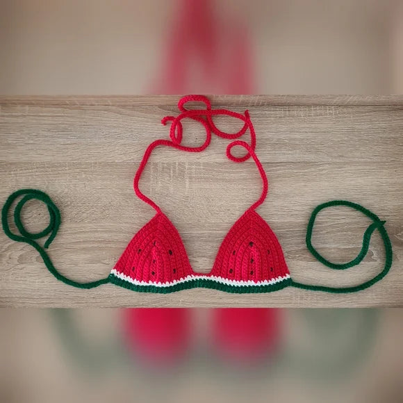Crochet Watermelon Bralette