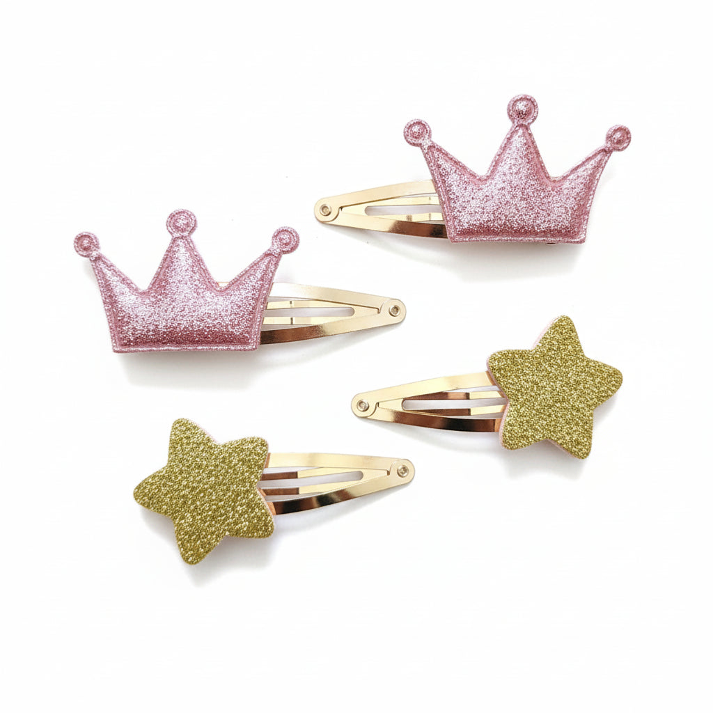 Crown and Star Barrettes