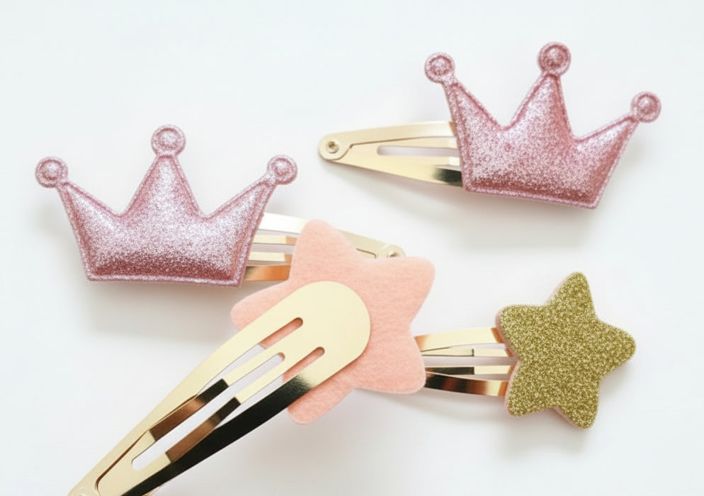 Crown and Star Barrettes
