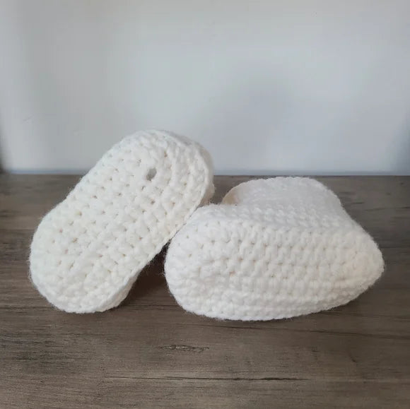 Gender Neutral White Baby Booties