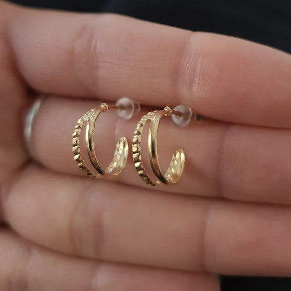 Small Gold Tone Hoop Earrings