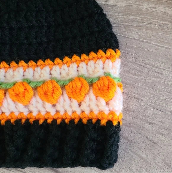 Pumpkin Patch Crochet Beanie