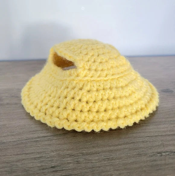 Yellow Crochet Dog Hat